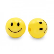 10mm Acrylic beads Smiley Yellow